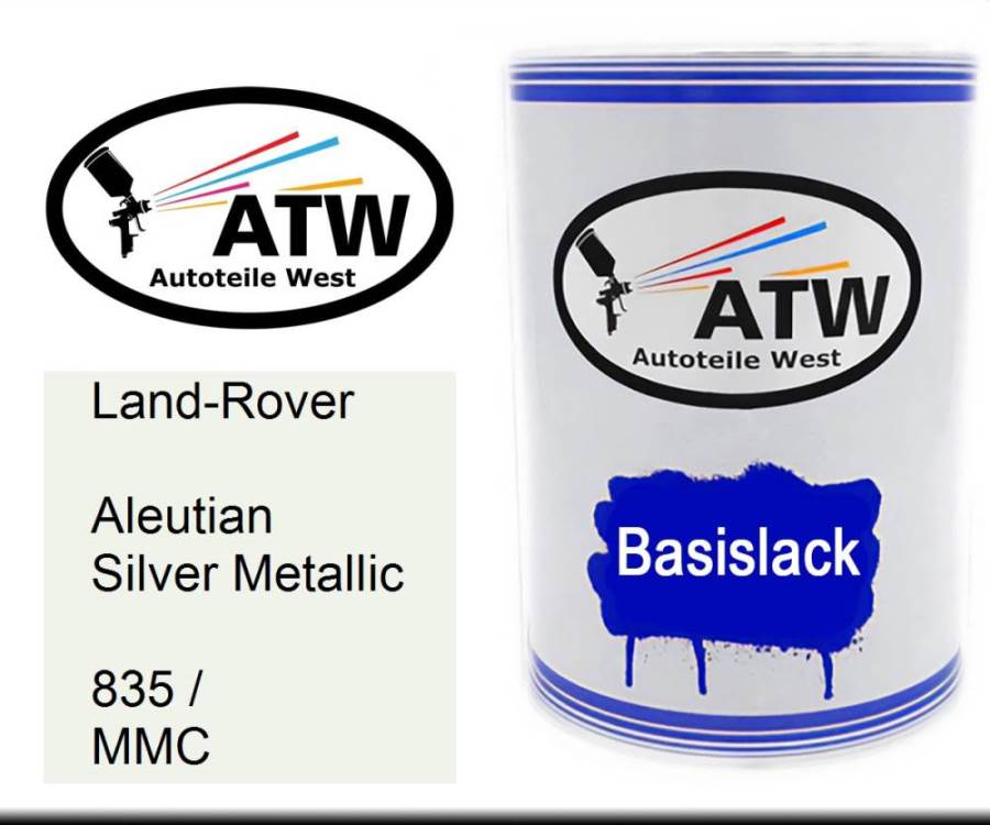 Land-Rover, Aleutian Silver Metallic, 835 / MMC: 500ml Lackdose, von ATW Autoteile West.